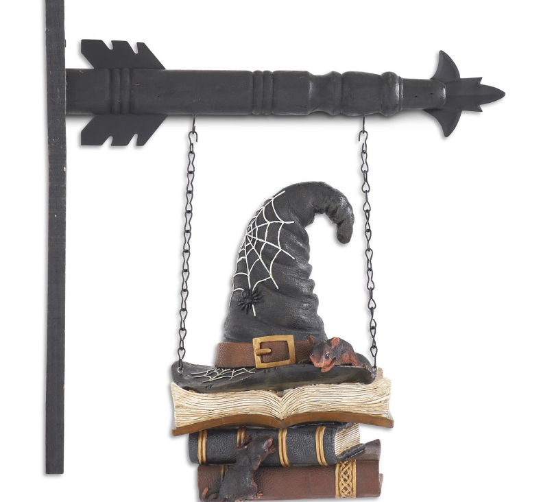 Halloween Stacked Books with Hat Arrow Replacement