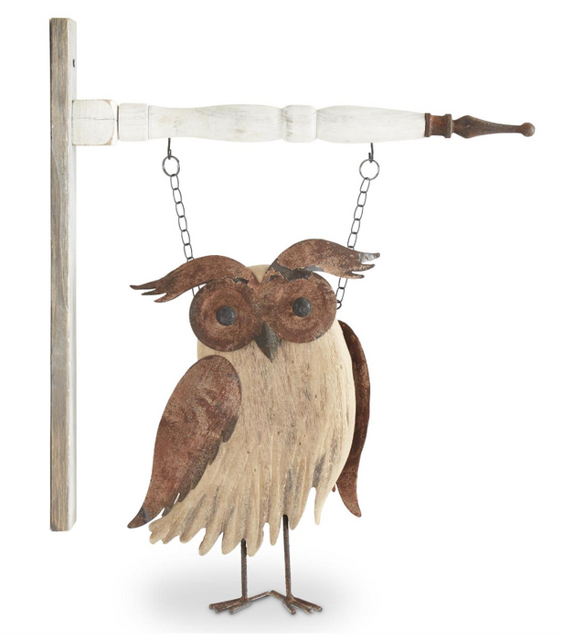 Wood & Rusty Metal Owl -  Arrow Replacement
