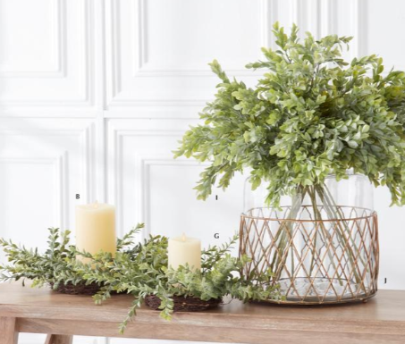 Powdered Green Real Touch Myrtle Branch - 33"