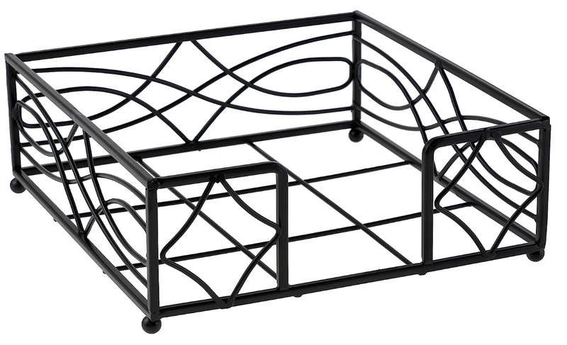 Caddy Metal Lunch Napkin Holder,  Wave- Black