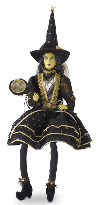 Clara Sitting Witch W/ Black And Gold Dot Dress