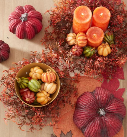 Fall Colored Mini Pumpkins - Set of 6