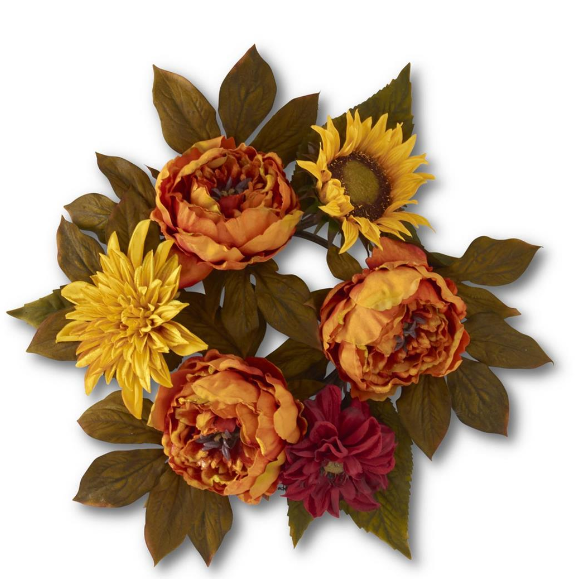 Fall Peony Dahlia & Sunflower Wreath - 2 Sizes