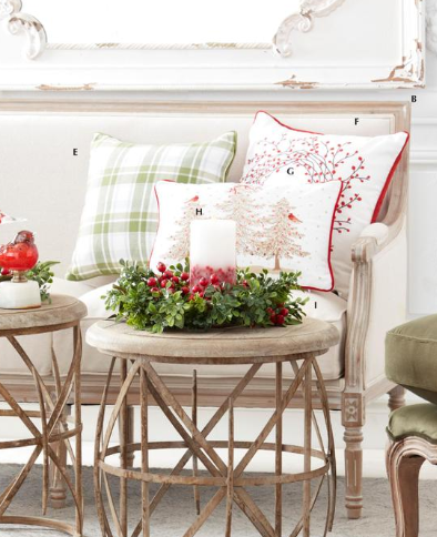 Rectangular Cardinals & Trees Pillow w/ Birds