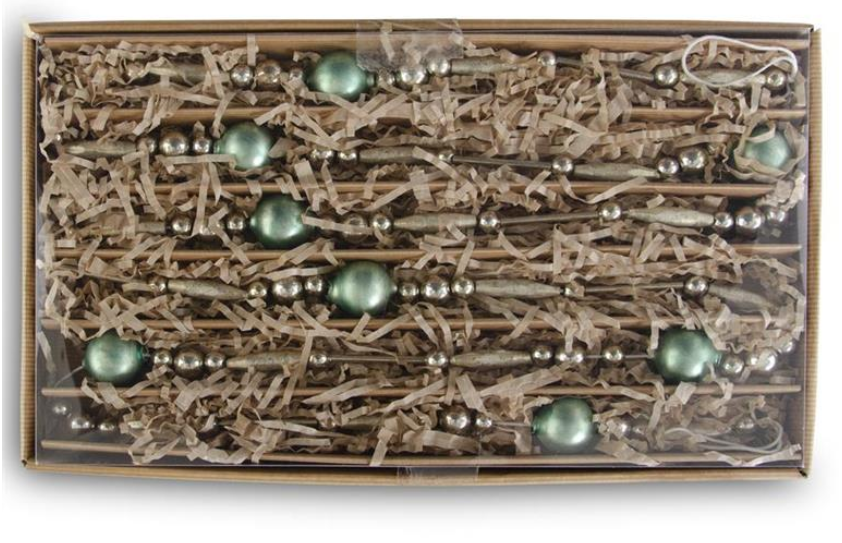 Sage Green Glass Bead Garland In Box