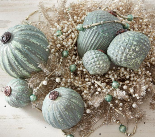 Sage Green Glass Bead Garland In Box