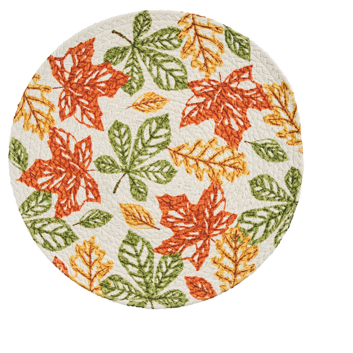 Fall Leaves Printed Braided Placemat - 2 Options