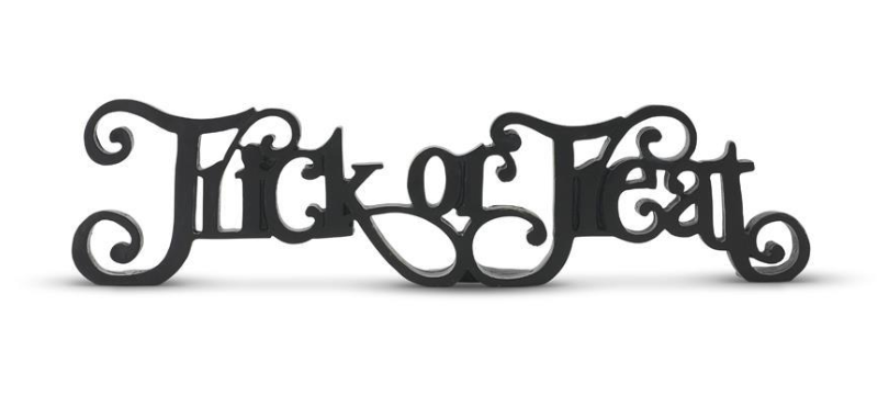 Black Resin Trick Or Treat Tabletop Cutout