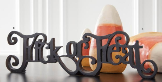 Black Resin Trick Or Treat Tabletop Cutout