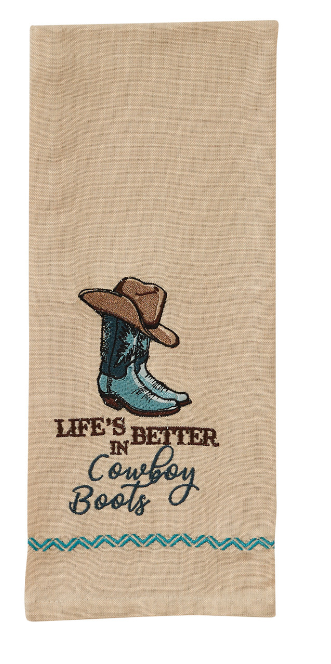 Better In Cowboy Boots Dishtowel