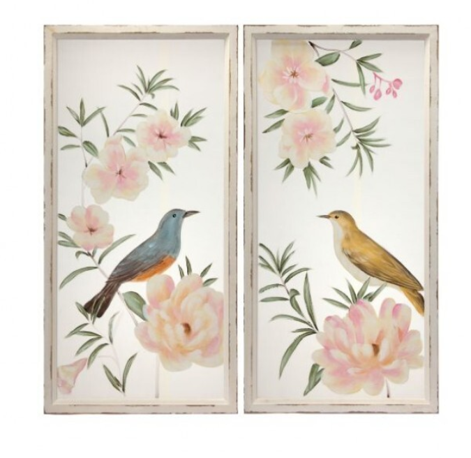 Painted Bird and Flower Screen - 2 Styles