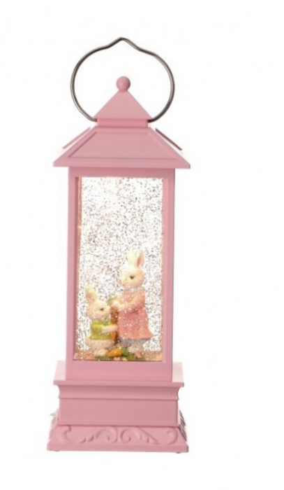 Easter Bunny Pink Lighted Water Lantern
