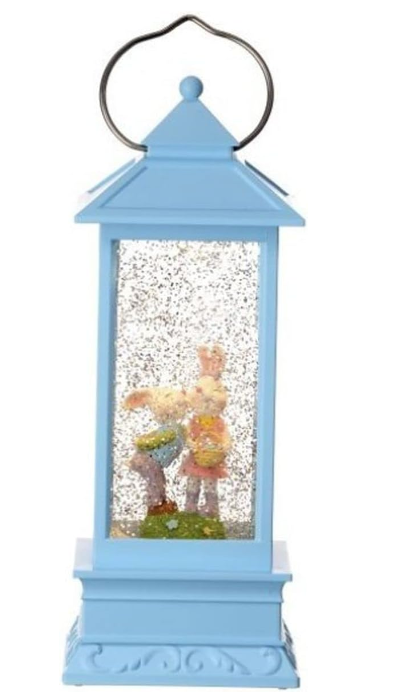 Easter Bunny Blue Lighted Water Lantern