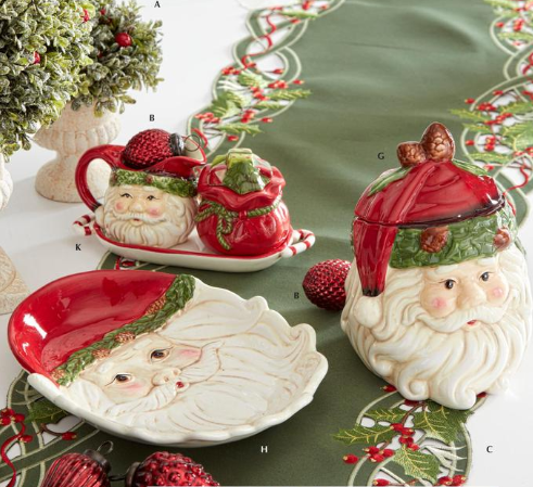 Santa Face Ceramic Cookie Jar