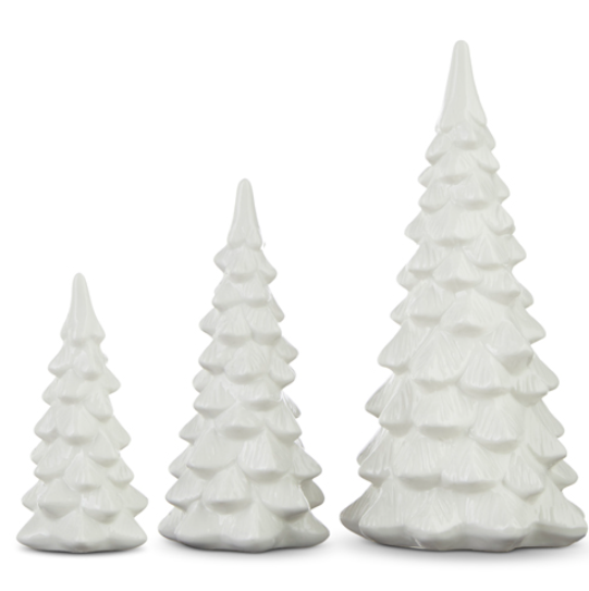 White Ceramic Tree - Set of 3