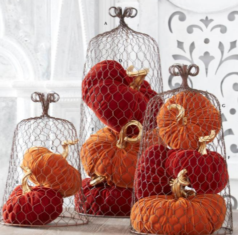 Orange Velvet Stuffed Pumpkin with Twist Stem - 2 Sizes