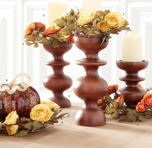 Orange Ranunculus Candle Ring - 2 Sizes