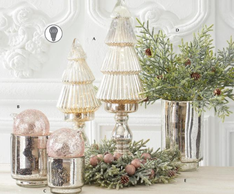 Silver Mercury Glass Candleholders