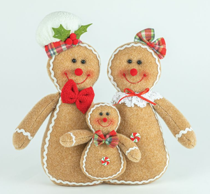 Plaid Gingerbread Family