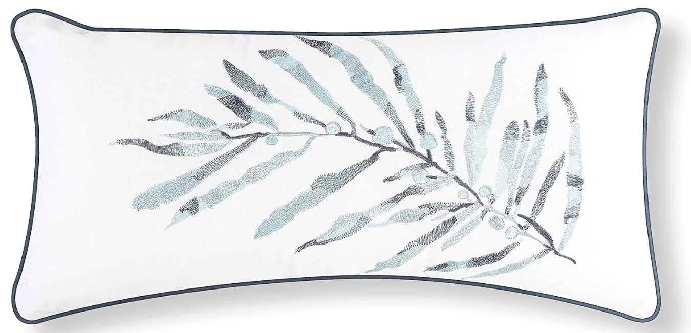 Blue Ocean Leaf Pillow
