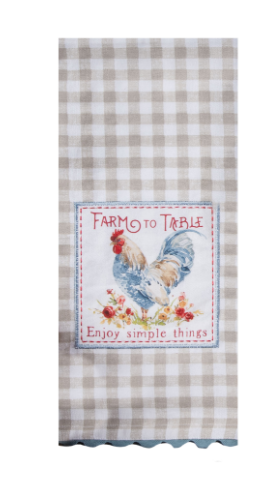 Countryside Rooster Tea Towel