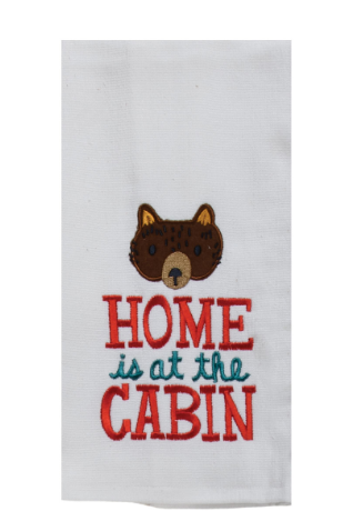 Cabin Fever Home Cabin Embroidered Dual Purpose Terry Towel