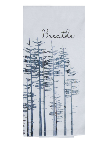 Tranquility Lodge Breathe Pine Trees Tea Towel