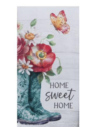 Garden Butterfly Home Sweet Home Dual Purpose Terry Towel