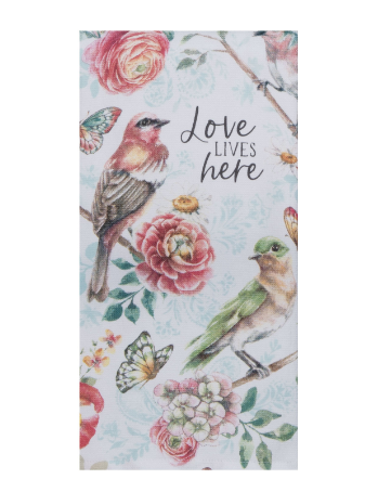 Garden Butterfly Love Lives Here Dual Purpose Terry Towel