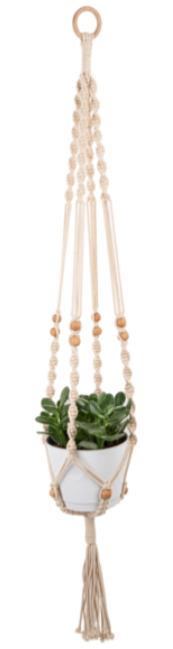 Macrame Plant Hanger with Beads