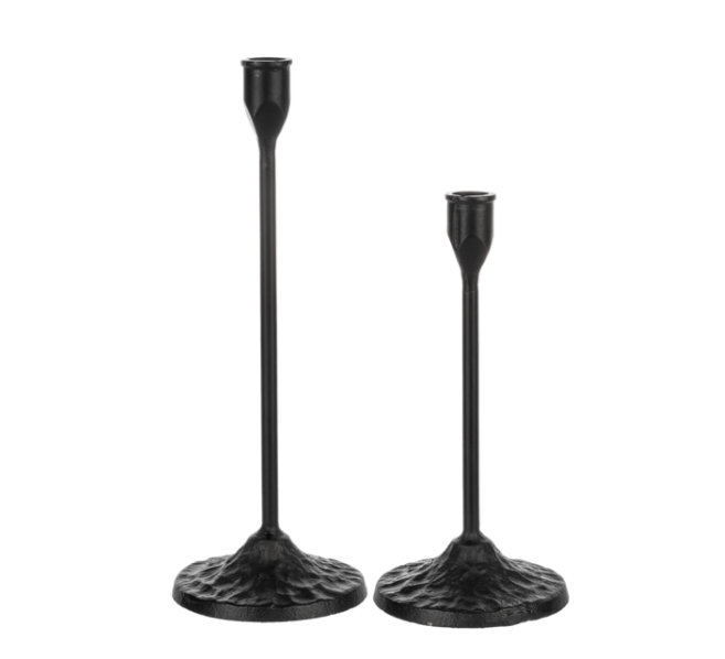 Black Iron Candle Holders - Set of 2