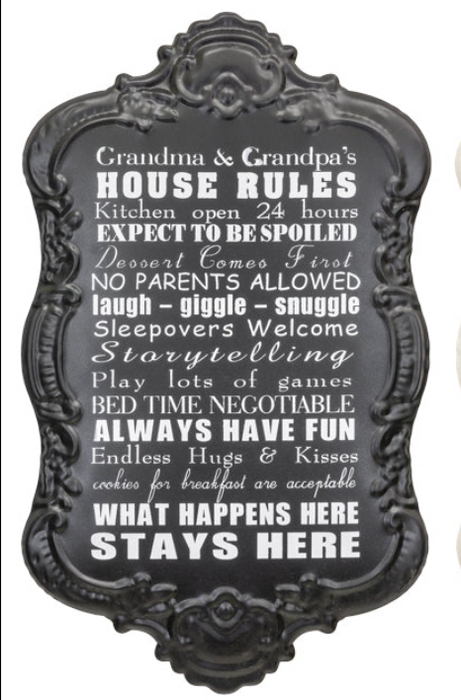 Grandparent House Rules Decorative Wall Plaque