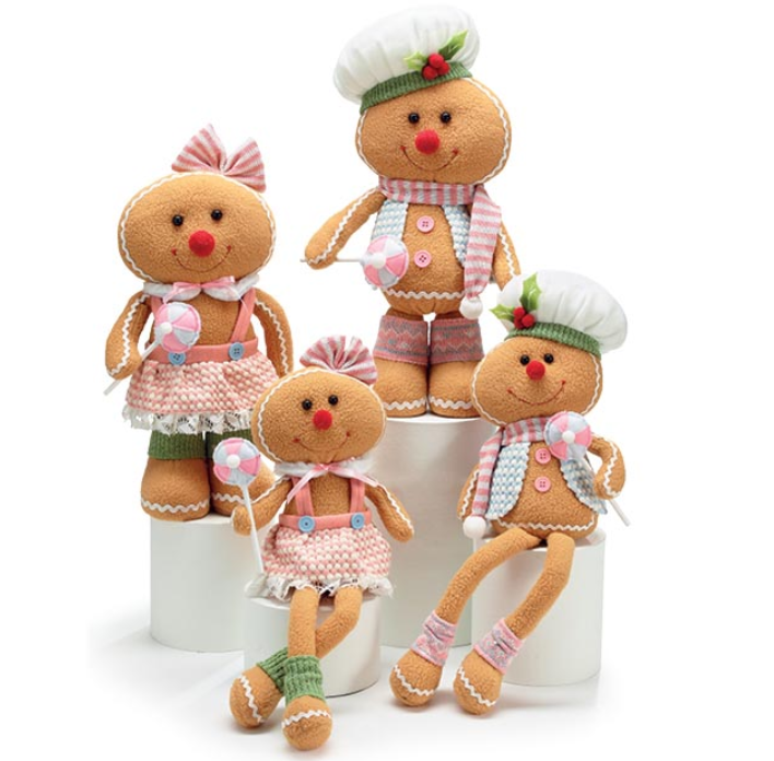 Pastel Plush Gingerbread - 4 Asst.