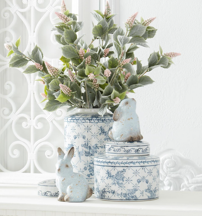 WEATHERED BLUE TERRACOTTA BUNNIES - 2 Options