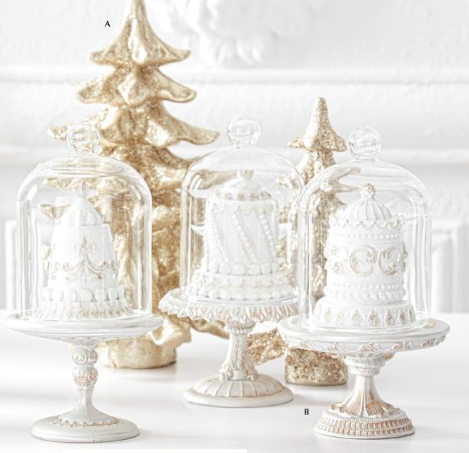 Glittered White Cake on Stand