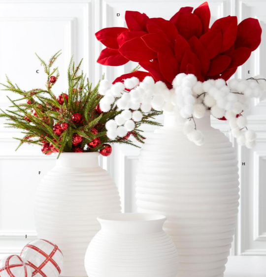 Red Sequin & Bell Pine Stem - 2 Colors