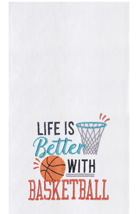 Life With Basketball  Flour Sack Towel