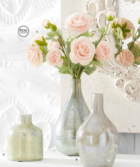 Real Touch 3 Head Ranunculus Stem - 2 Colors