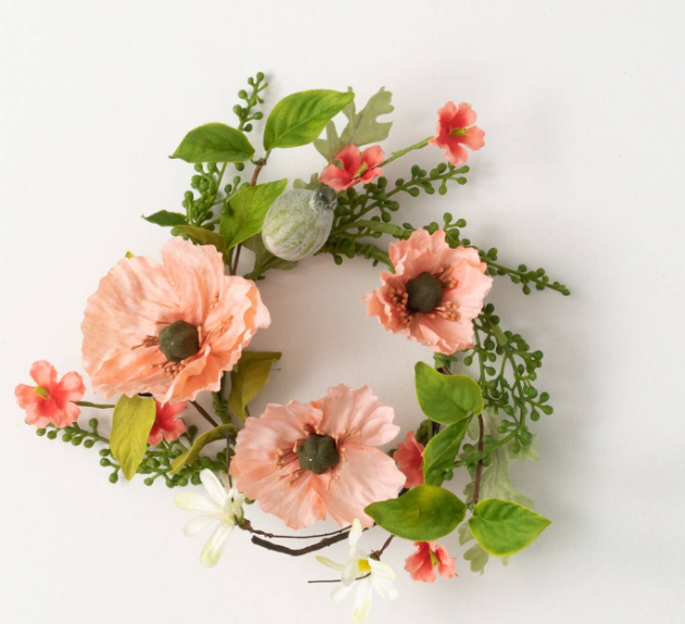 Peachy Poppy Wreath