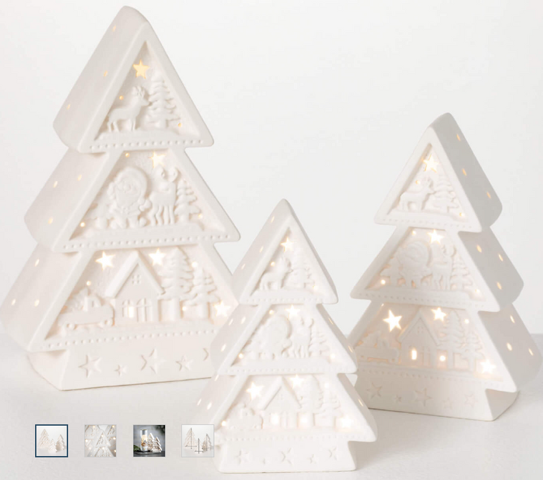 LIGHTED CHRISTMAS TREE - 3 Pieces