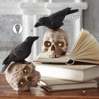 Crow on LED Skull with Timers