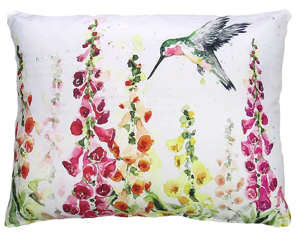 Foxgloves w/ Hummingbird Pillow
