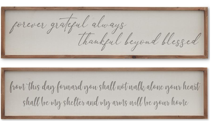 Wood Framed Linen Signs - 2 Options