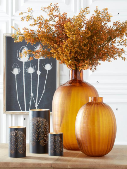 Black Metal Tree Punched in Candle Holders