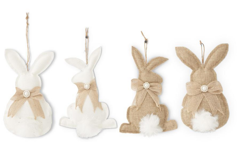 Burlap Bunny Ornaments- 4 Styles