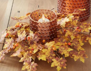 Yellow & Brown Maple Leaves Stem