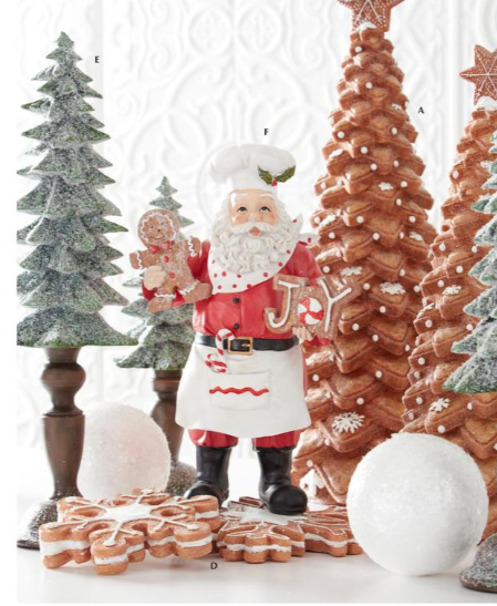Chef Santa Holding Cookies Figurine