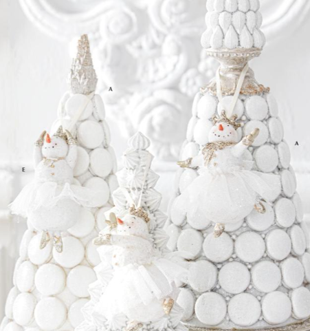 Glittered Snowman Ballerina Ornaments