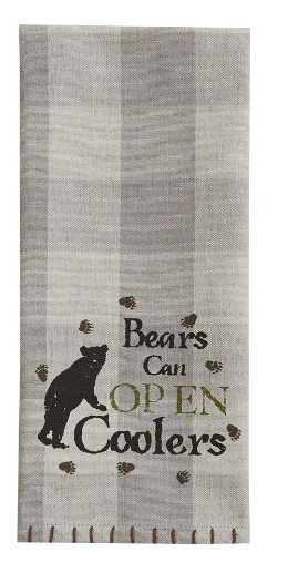 Bears Can Open Print Dishtowel