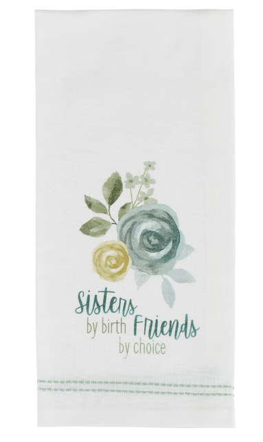 Sisters By Birth Decorative Dishtowel